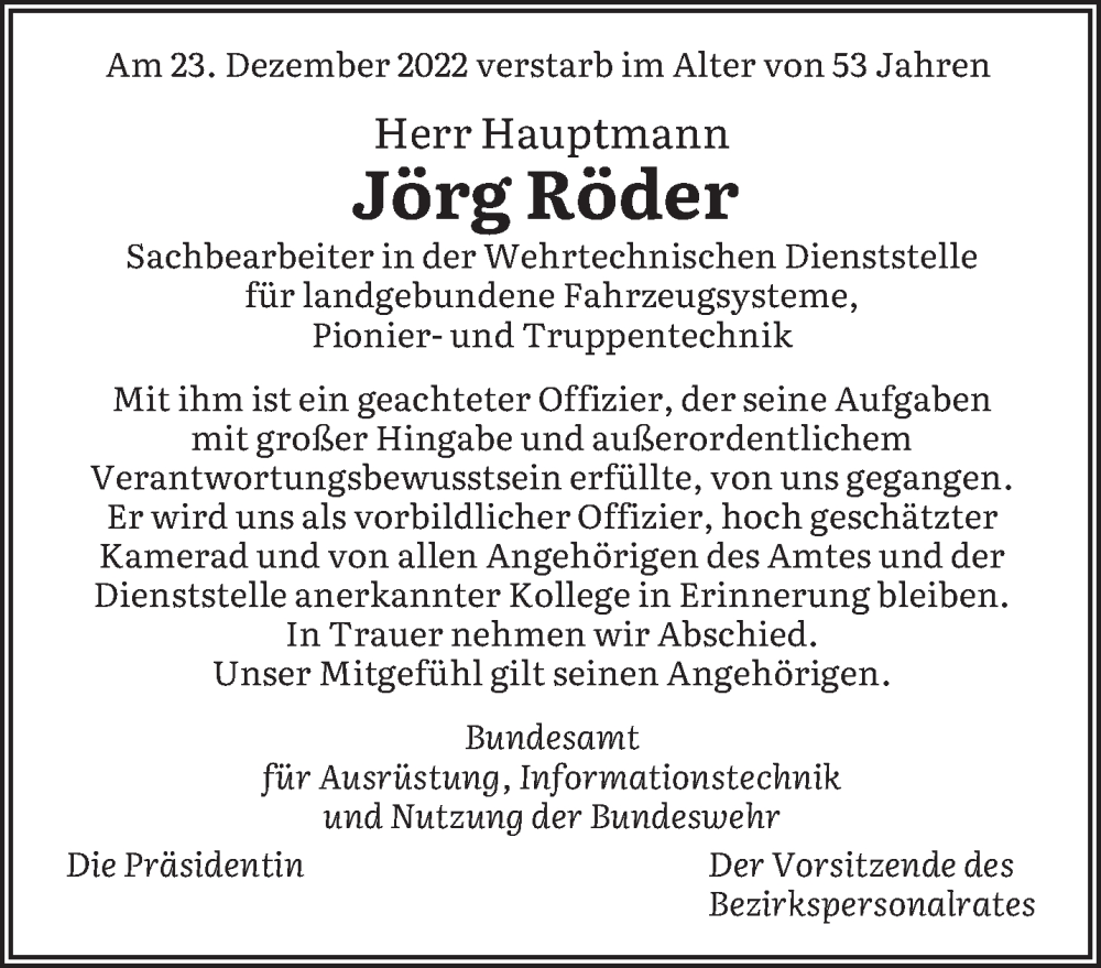  Traueranzeige für Jörg Röder vom 07.01.2023 aus saarbruecker_zeitung