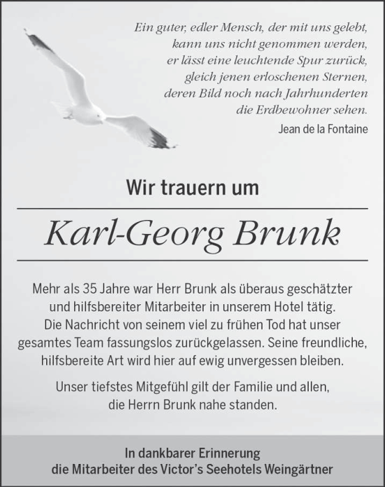 Traueranzeige von Karl-Georg Brunk von saarbruecker_zeitung