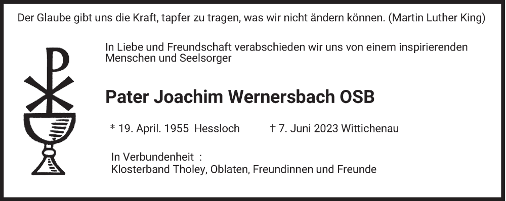  Traueranzeige für Joachim Wernersbach vom 10.06.2023 aus saarbruecker_zeitung