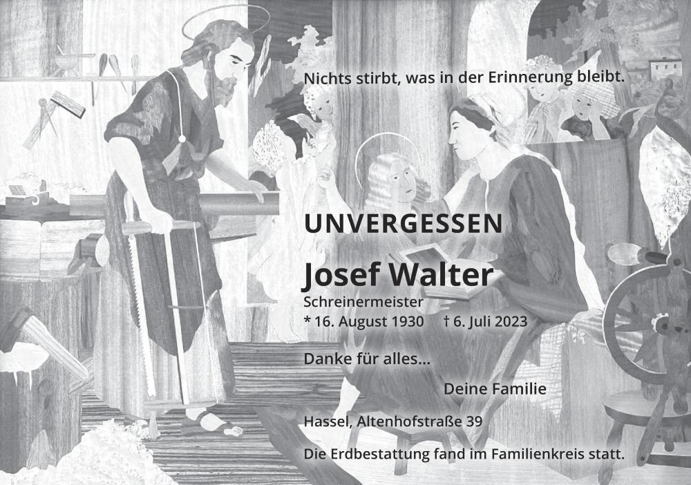  Traueranzeige für Josef Walter vom 15.07.2023 aus saarbruecker_zeitung