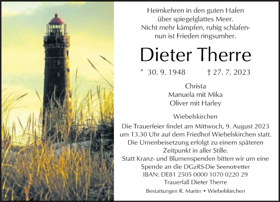 Traueranzeige von Dieter Therre von saarbruecker_zeitung