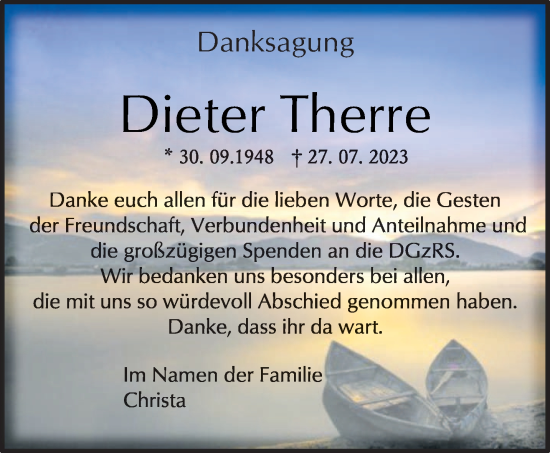 Traueranzeige von Dieter Therre von saarbruecker_zeitung