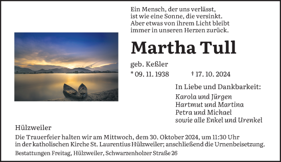 Traueranzeige von Martha Tull von saarbruecker_zeitung