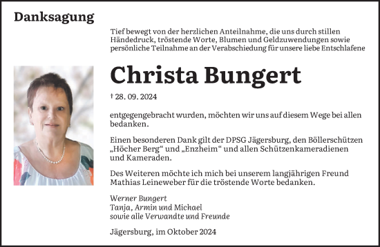 Traueranzeige von Christa Bungert von saarbruecker_zeitung