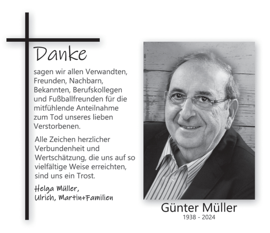 Traueranzeige von Günter Müller von saarbruecker_zeitung