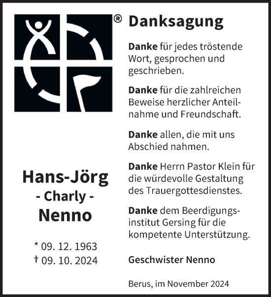 Traueranzeige von Hans-Jörg Nenno von saarbruecker_zeitung