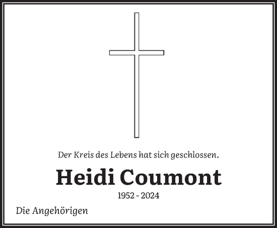 Traueranzeige von Heidi Coumont von saarbruecker_zeitung