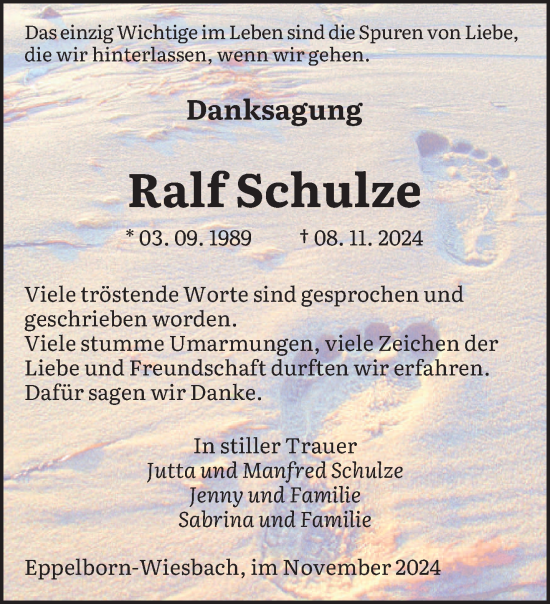 Traueranzeige von Ralf Schulze von saarbruecker_zeitung