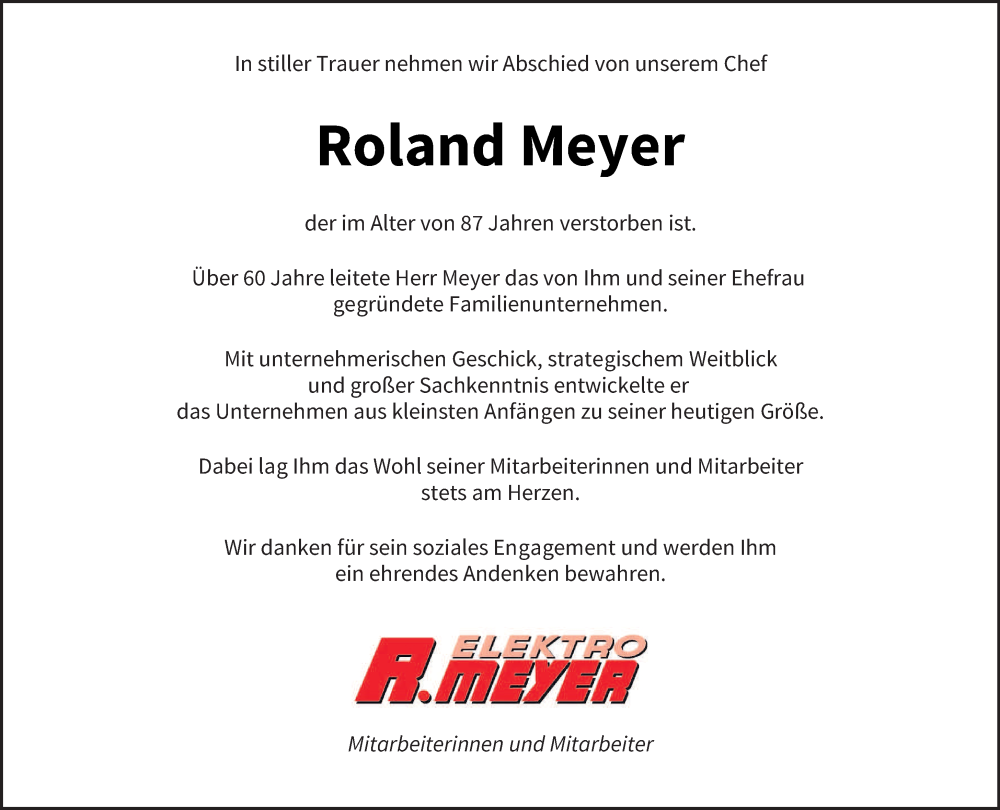  Traueranzeige für Roland Meyer vom 16.11.2024 aus saarbruecker_zeitung