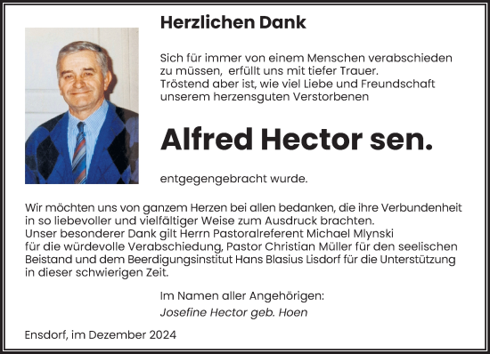 Traueranzeige von Alfred Hector von saarbruecker_zeitung