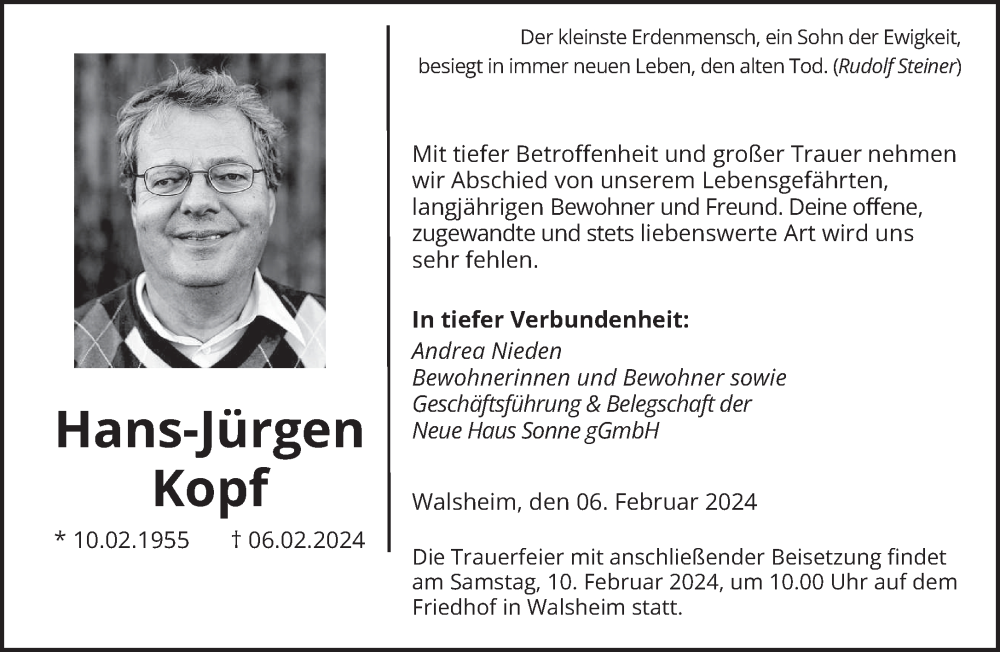 Traueranzeige für Hans-Jürgen Kopf vom 08.02.2024 aus saarbruecker_zeitung