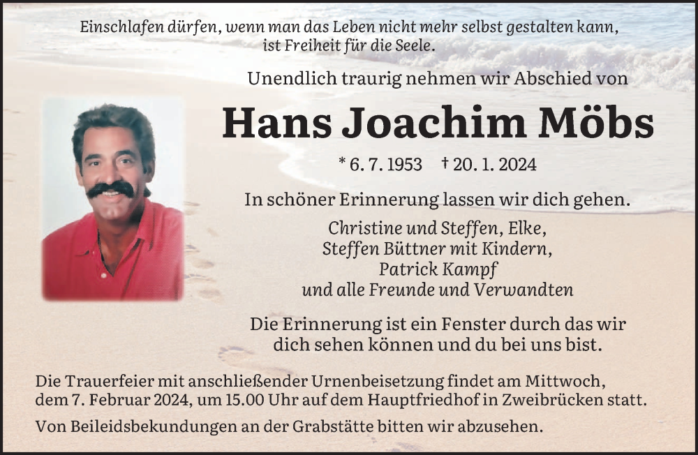  Traueranzeige für Hans Joachim Möbs vom 03.02.2024 aus saarbruecker_zeitung