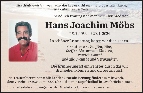 Traueranzeige von Hans Joachim Möbs von saarbruecker_zeitung