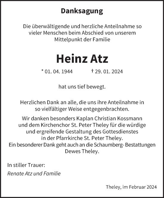 Traueranzeige von Heinz Atz von saarbruecker_zeitung