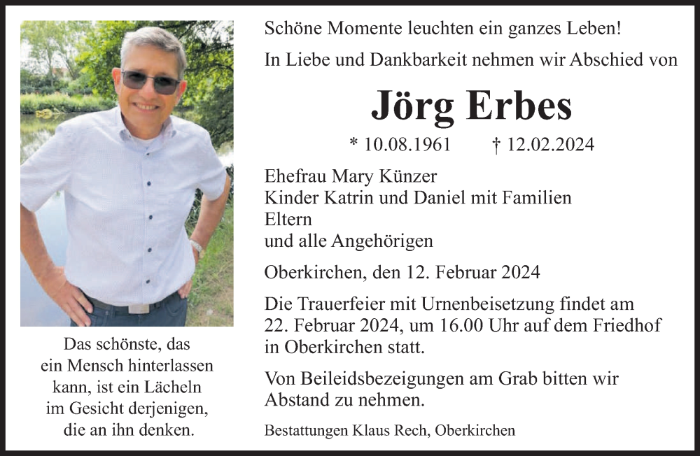  Traueranzeige für Jörg Erbes vom 17.02.2024 aus saarbruecker_zeitung