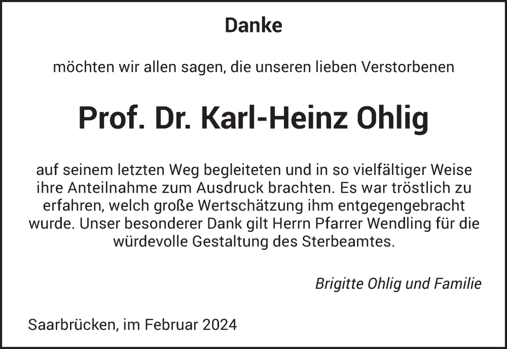  Traueranzeige für Karl-Heinz Ohlig vom 17.02.2024 aus saarbruecker_zeitung
