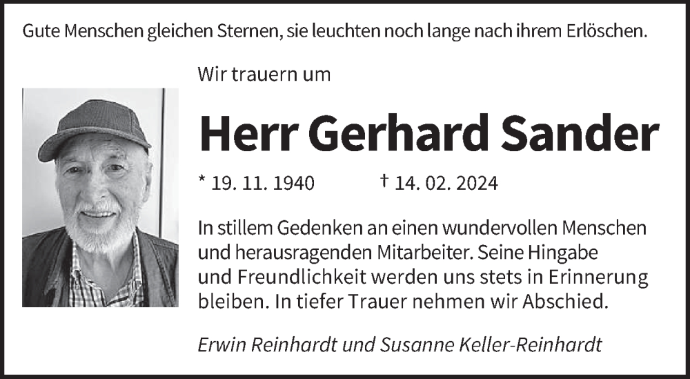  Traueranzeige für Gerhard Sander vom 02.03.2024 aus saarbruecker_zeitung