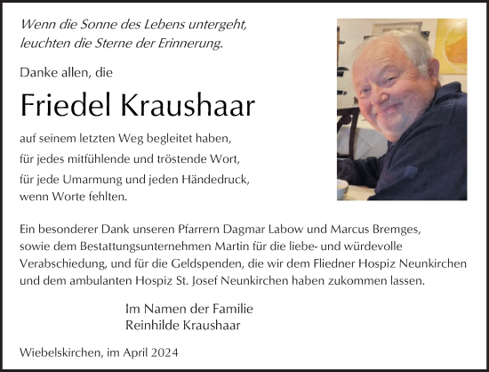 Traueranzeige von Friedel Kraushaar von saarbruecker_zeitung