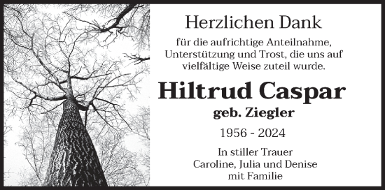 Traueranzeige von Hiltrud Caspar von saarbruecker_zeitung