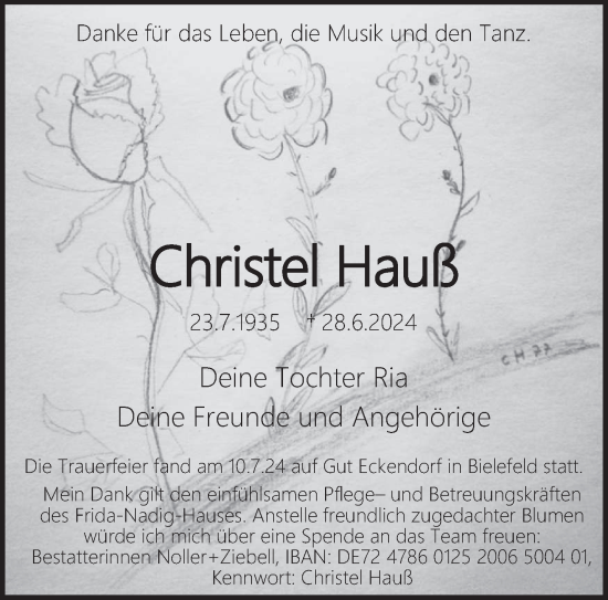 Traueranzeige von Christel Hauß von saarbruecker_zeitung