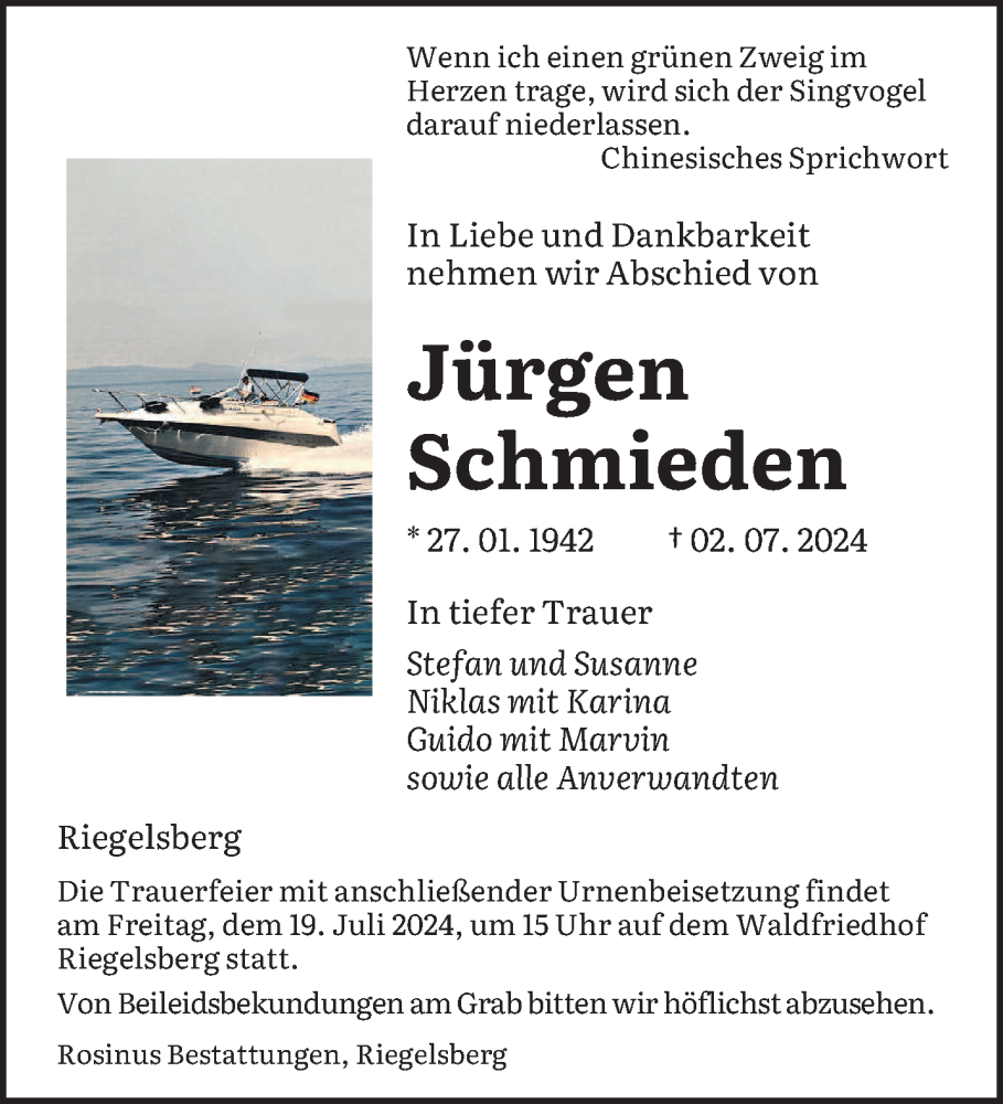  Traueranzeige für Jürgen Schmieden vom 13.07.2024 aus saarbruecker_zeitung