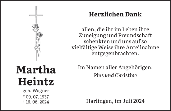 Traueranzeige von Martha Heintz von saarbruecker_zeitung