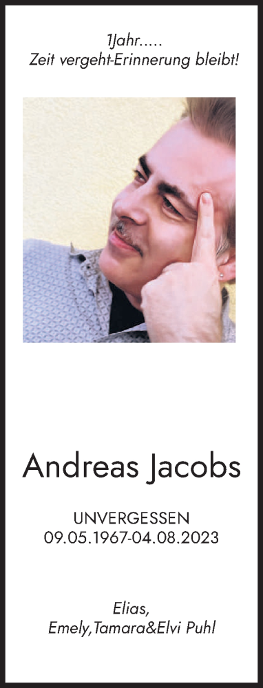 Traueranzeige von Andreas Jacobs von saarbruecker_zeitung