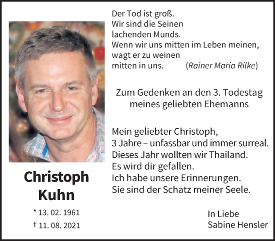 Traueranzeige von Christoph Kuhn von saarbruecker_zeitung