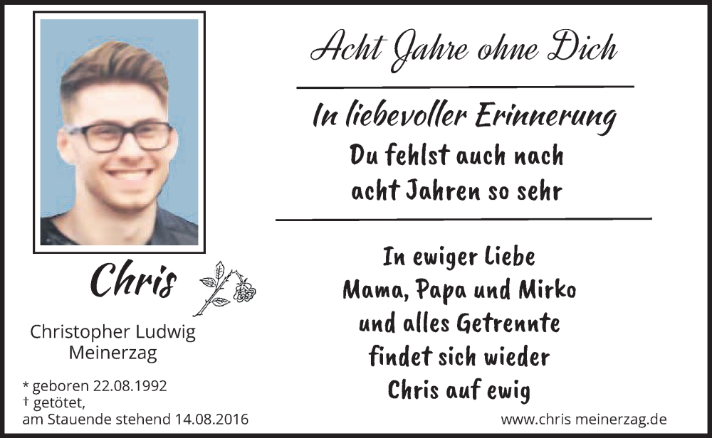  Traueranzeige für Christopher Ludwig Meinerzag vom 17.08.2024 aus saarbruecker_zeitung