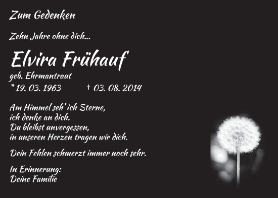 Traueranzeige von Elvira Frühauf von saarbruecker_zeitung