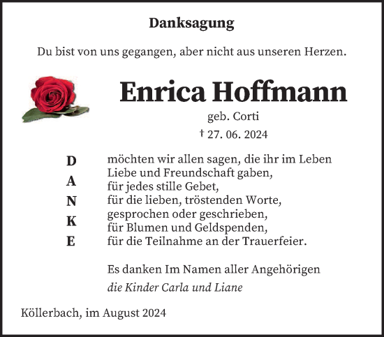 Traueranzeige von Enrica Hoffmann von saarbruecker_zeitung