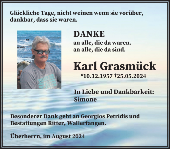 Traueranzeige von Karl Grasmück von saarbruecker_zeitung