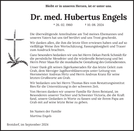 Traueranzeige von Hubertus Engels von saarbruecker_zeitung