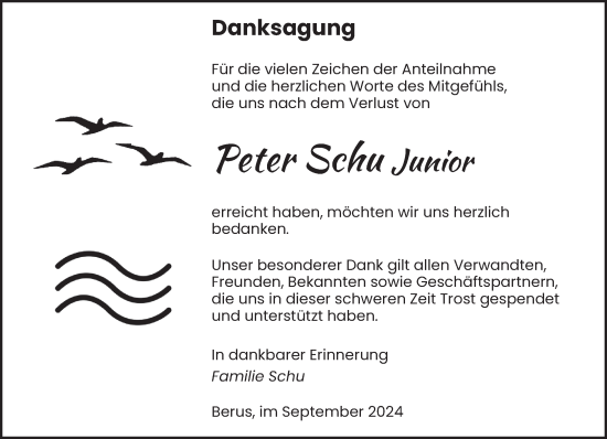 Traueranzeige von Peter Schu von saarbruecker_zeitung