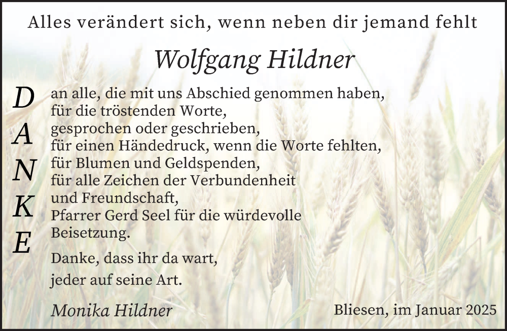  Traueranzeige für Wolfgang Hildner vom 25.01.2025 aus saarbruecker_zeitung