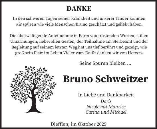 Traueranzeige von Bruno Schweitzer von saarbruecker_zeitung