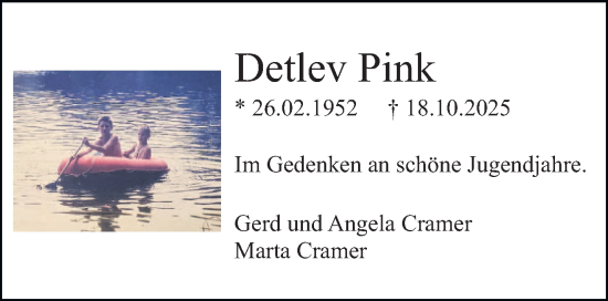 Traueranzeige von Detlev Pink von saarbruecker_zeitung