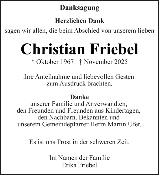 Traueranzeige von Christian Friebel von saarbruecker_zeitung
