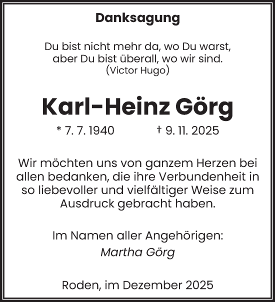 Traueranzeige von Karl-Heinz Görg von saarbruecker_zeitung
