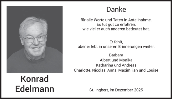 Traueranzeige von Konrad Edelmann von saarbruecker_zeitung