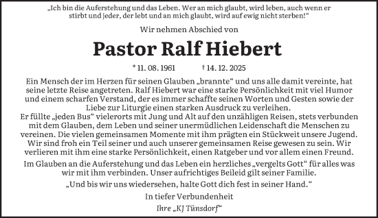 Traueranzeige von Ralf Hiebert von saarbruecker_zeitung