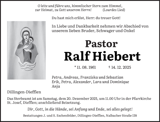 Traueranzeige von Ralf Hiebert von saarbruecker_zeitung
