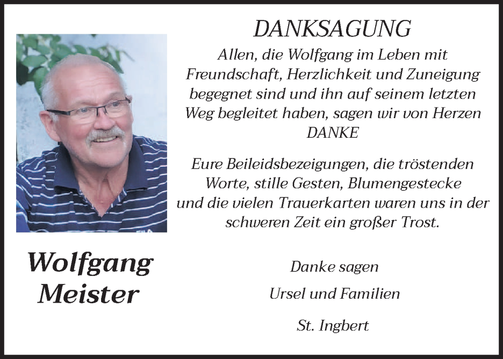  Traueranzeige für Wolfgang Meister vom 27.12.2025 aus saarbruecker_zeitung