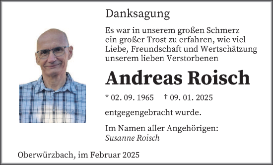 Traueranzeige von Andreas Roisch von saarbruecker_zeitung