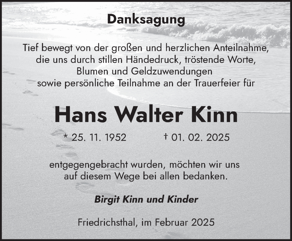  Traueranzeige für Hans Walter Kinn vom 22.02.2025 aus saarbruecker_zeitung