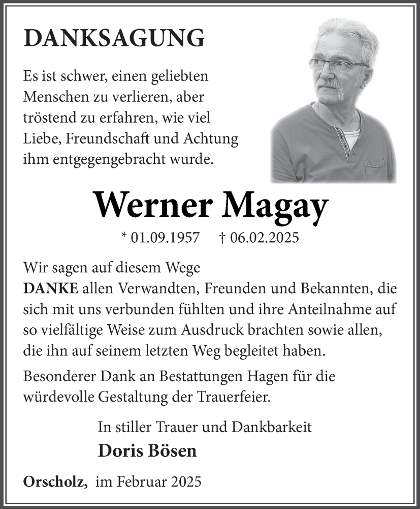  Traueranzeige für Werner Magay vom 22.02.2025 aus saarbruecker_zeitung