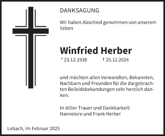Traueranzeige von Winfried Herber von saarbruecker_zeitung