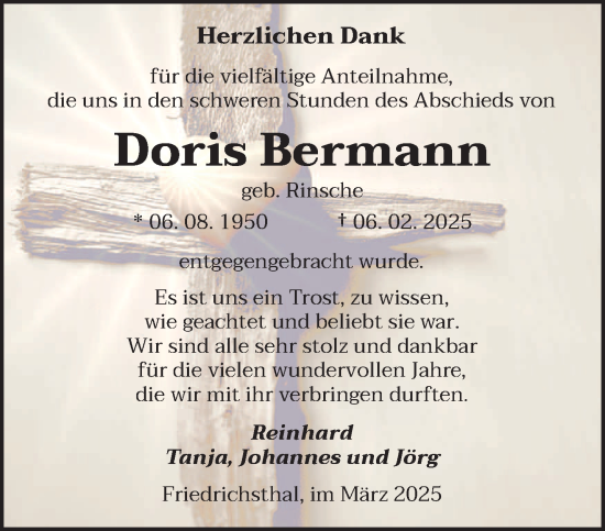 Traueranzeige von Doris Bermann von saarbruecker_zeitung