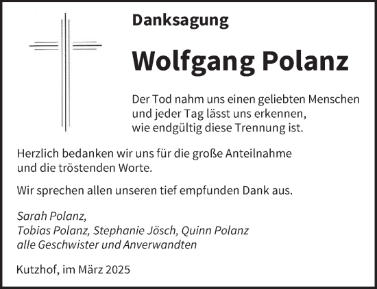 Traueranzeige von Wolfgang Polanz von saarbruecker_zeitung