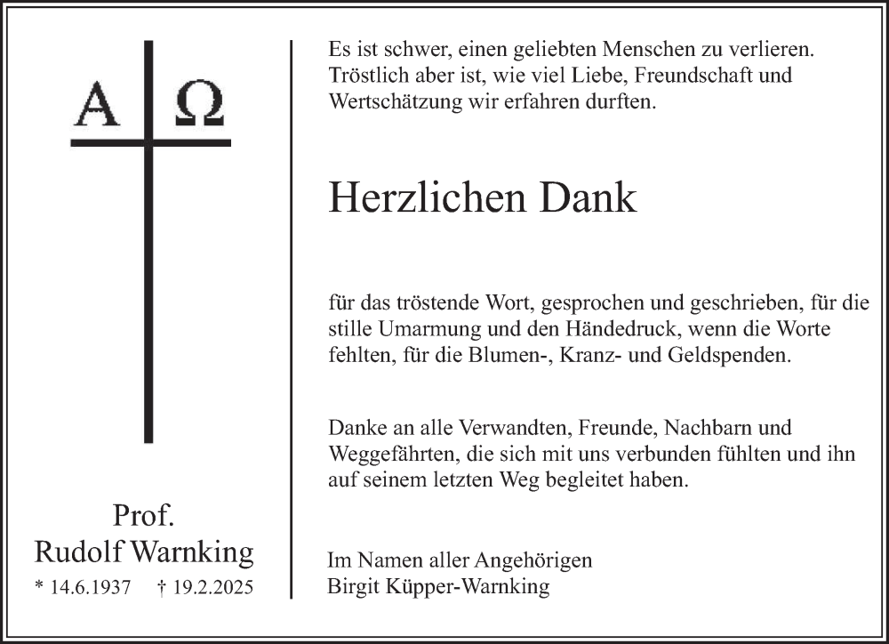 Traueranzeige für Rudolf Warnking vom 05.04.2025 aus saarbruecker_zeitung